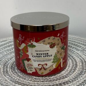 BBW Winter Candy Apple 3 Wick Scented Candle NWT